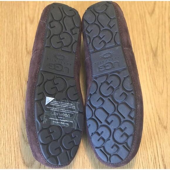 UGG Alder Dark Brown Suede Moccasin Slipper Shearling size 7 brand new - Picture 5 of 5